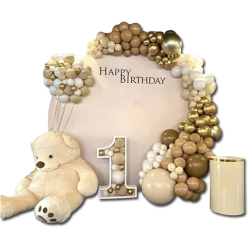 children laughing on plaid with confetti and air balloons at birthday celebration